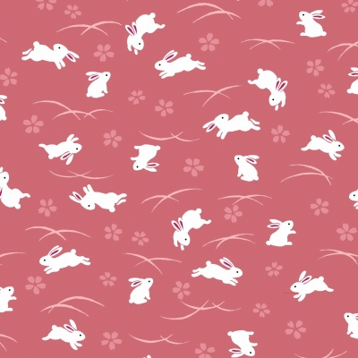 青嵐風呂敷　ウサギ柄　ピンク