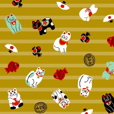 青嵐　招き猫　金茶